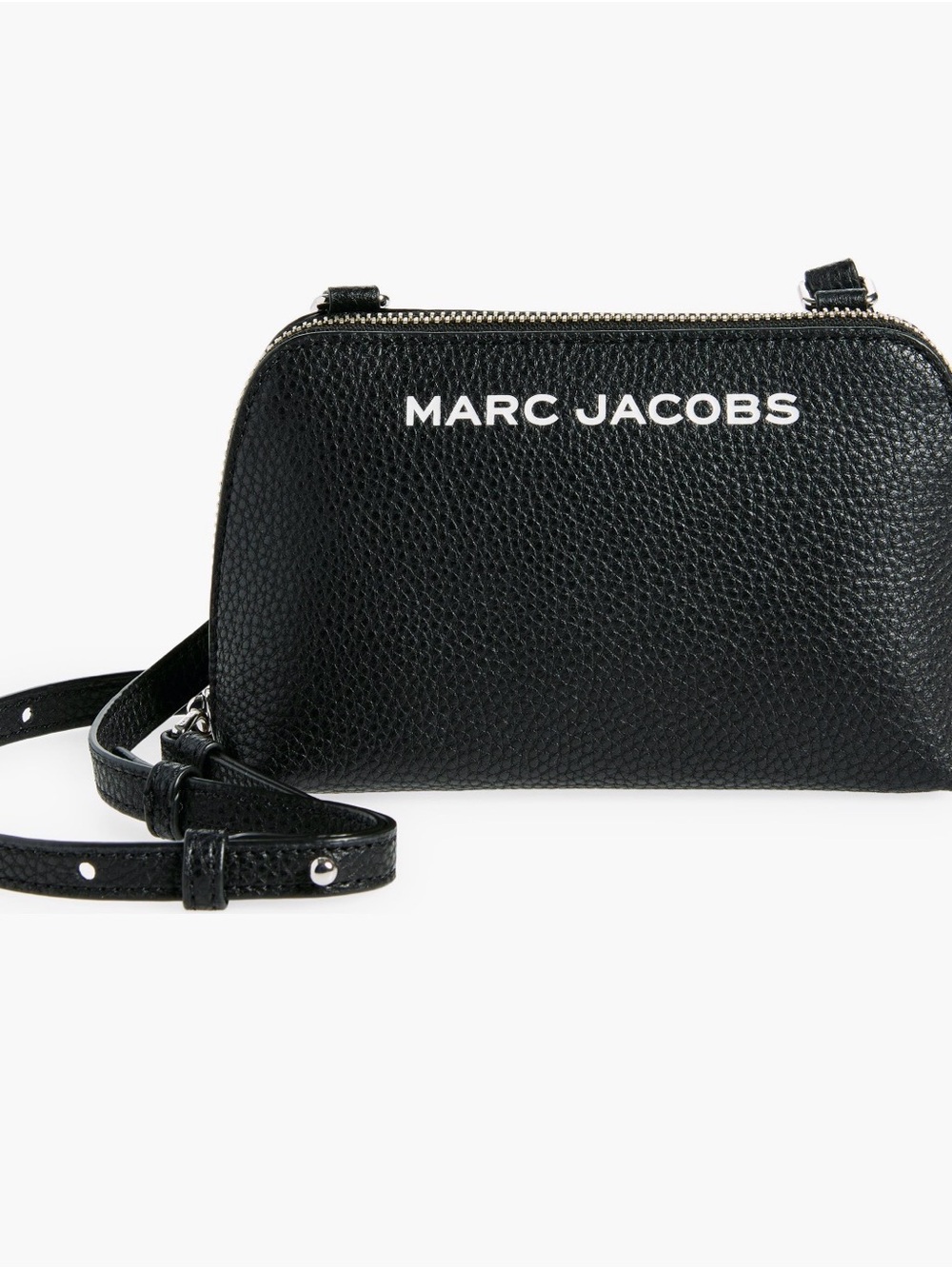 Marc Jacobs BOLD SLG Black Pebbled Leather Crossbody with Logo